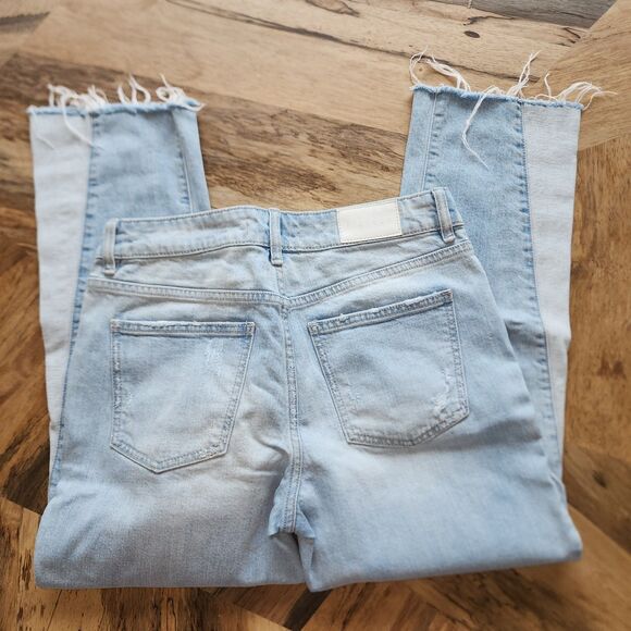 Pistola Distressed Two-Tone Mid-Rise Straight Leg Jeans Size 28 - Picture 2 of 10